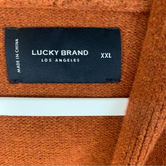 Lucky brand Mens orange brown Henley hoodie XXL - Picture 5 of 9